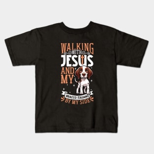 Jesus and dog - Bracco Italiano Kids T-Shirt